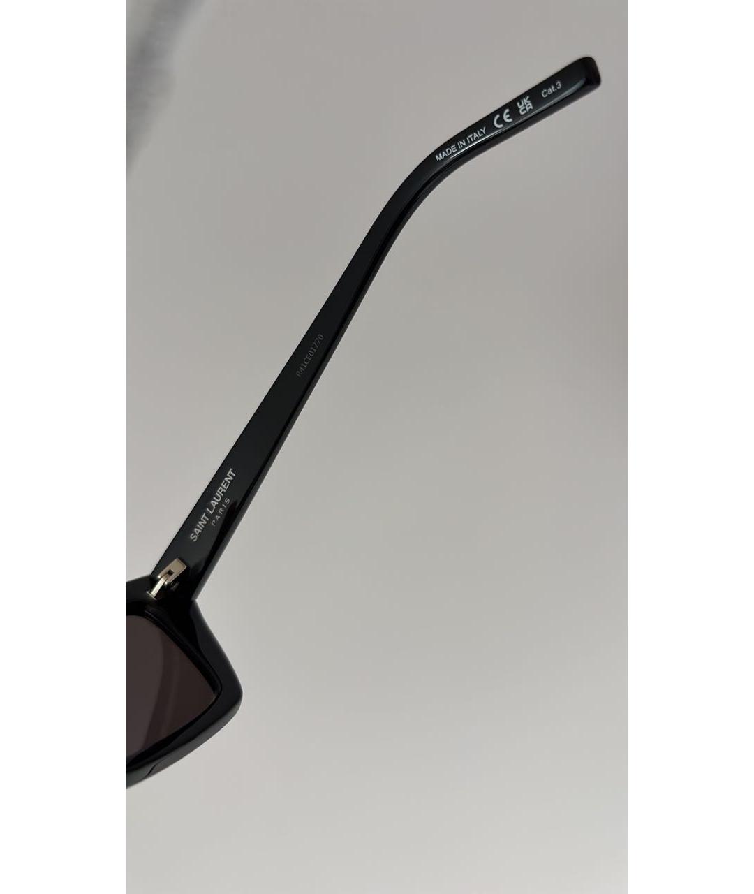 SAINT LAURENT Черные пластиковые солнцезащитные очки, фото 5