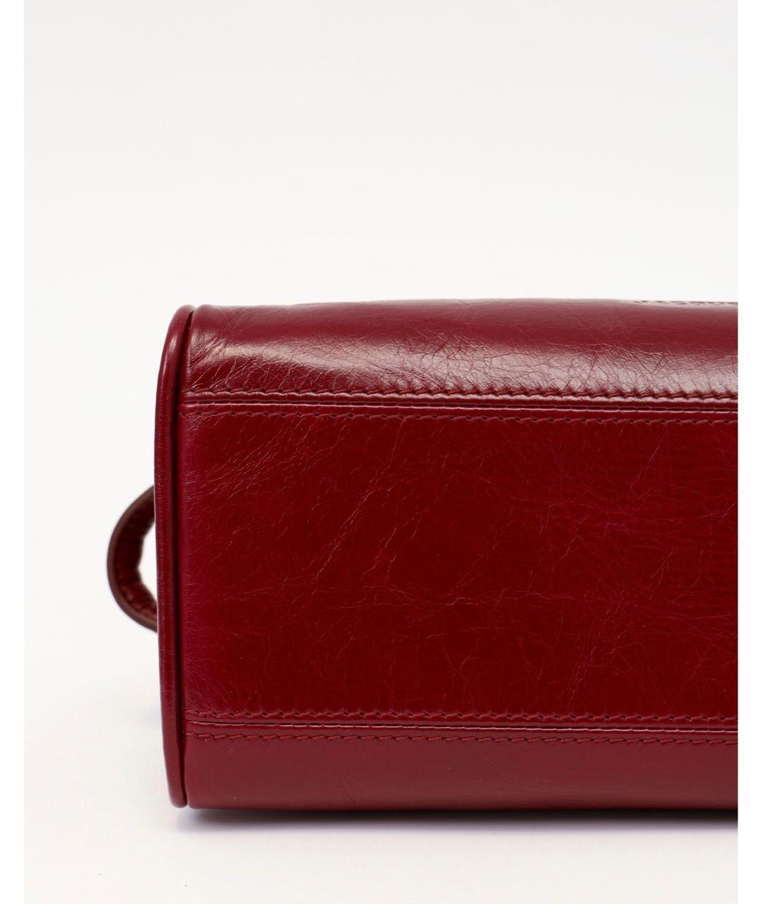 JACQUEMUS Бордовая кожаная сумка тоут, фото 3