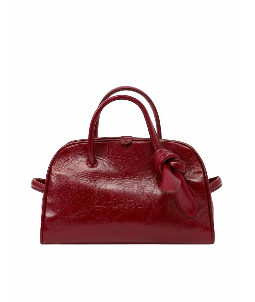JACQUEMUS Бордовая кожаная сумка тоут, фото 1