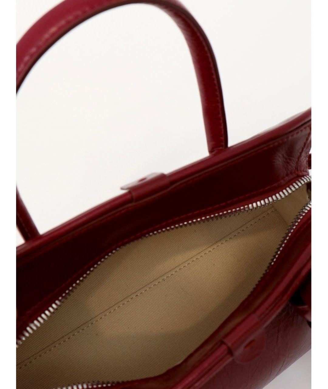 JACQUEMUS Бордовая кожаная сумка тоут, фото 4
