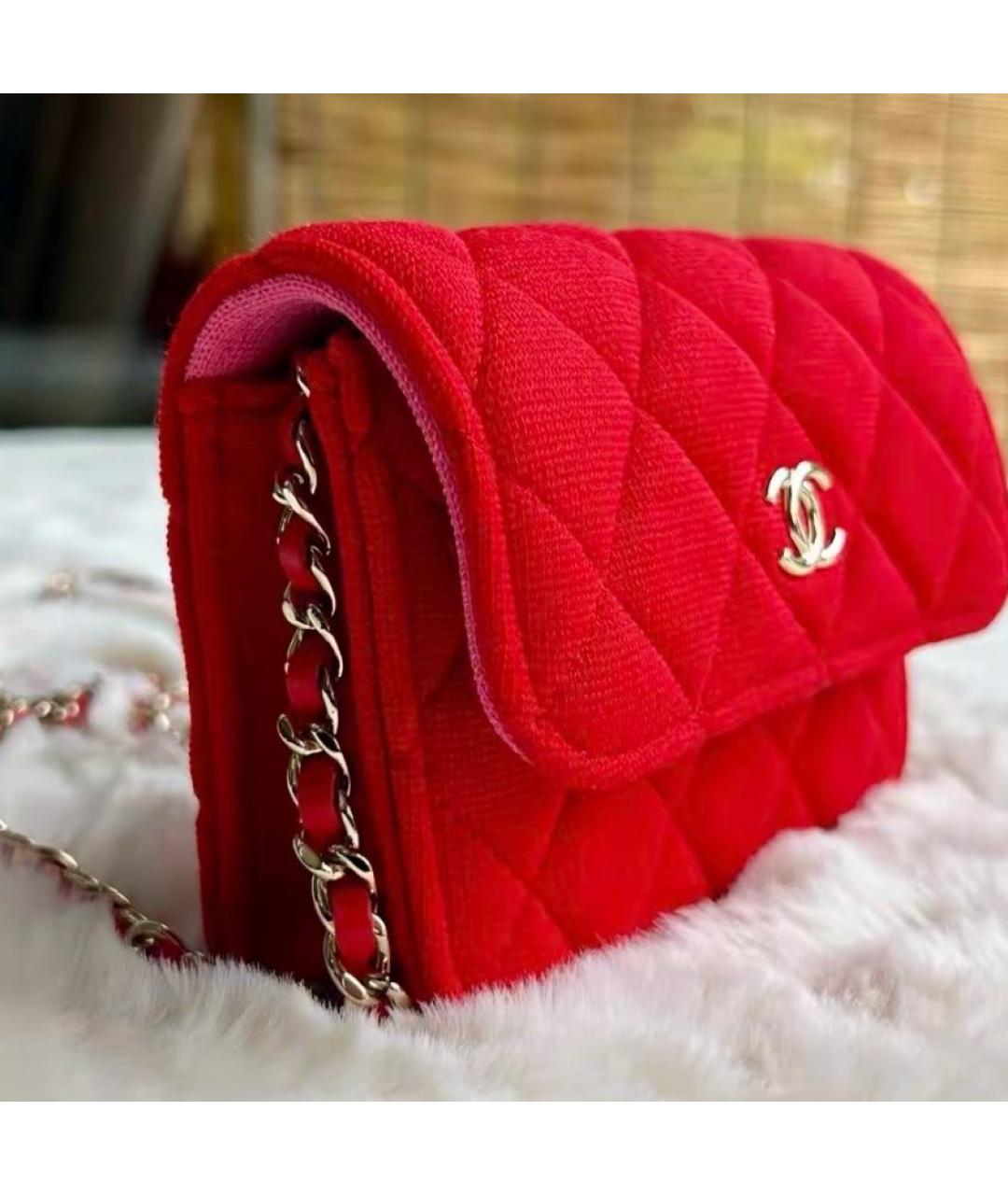 CHANEL Красная сумка через плечо, фото 7