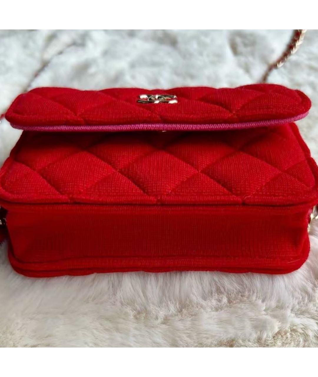 CHANEL Красная сумка через плечо, фото 8