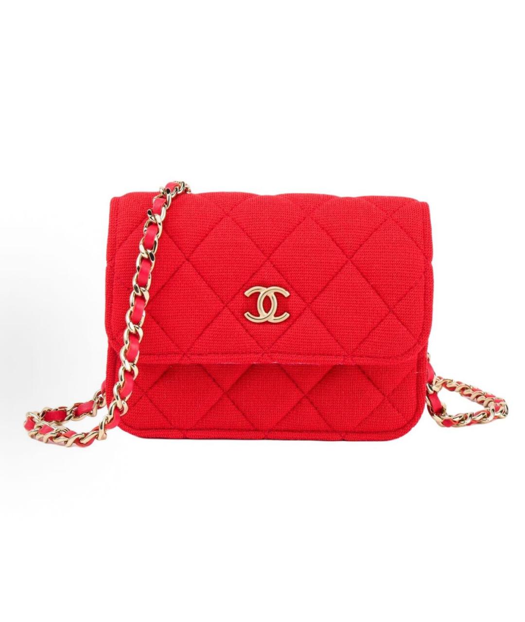 CHANEL Красная сумка через плечо, фото 9