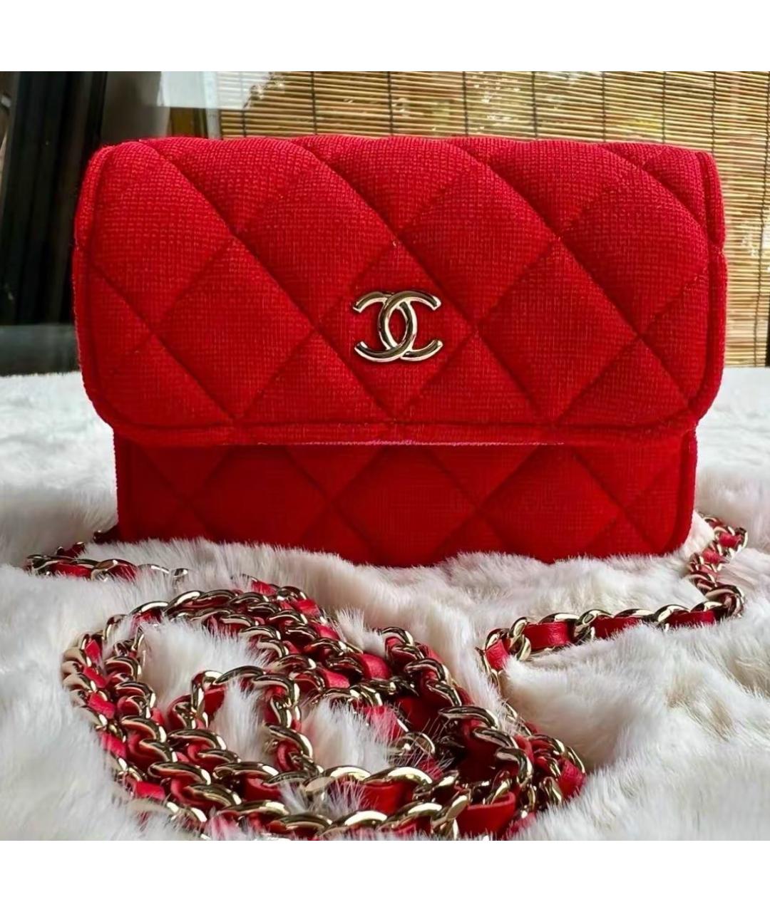 CHANEL Красная сумка через плечо, фото 6
