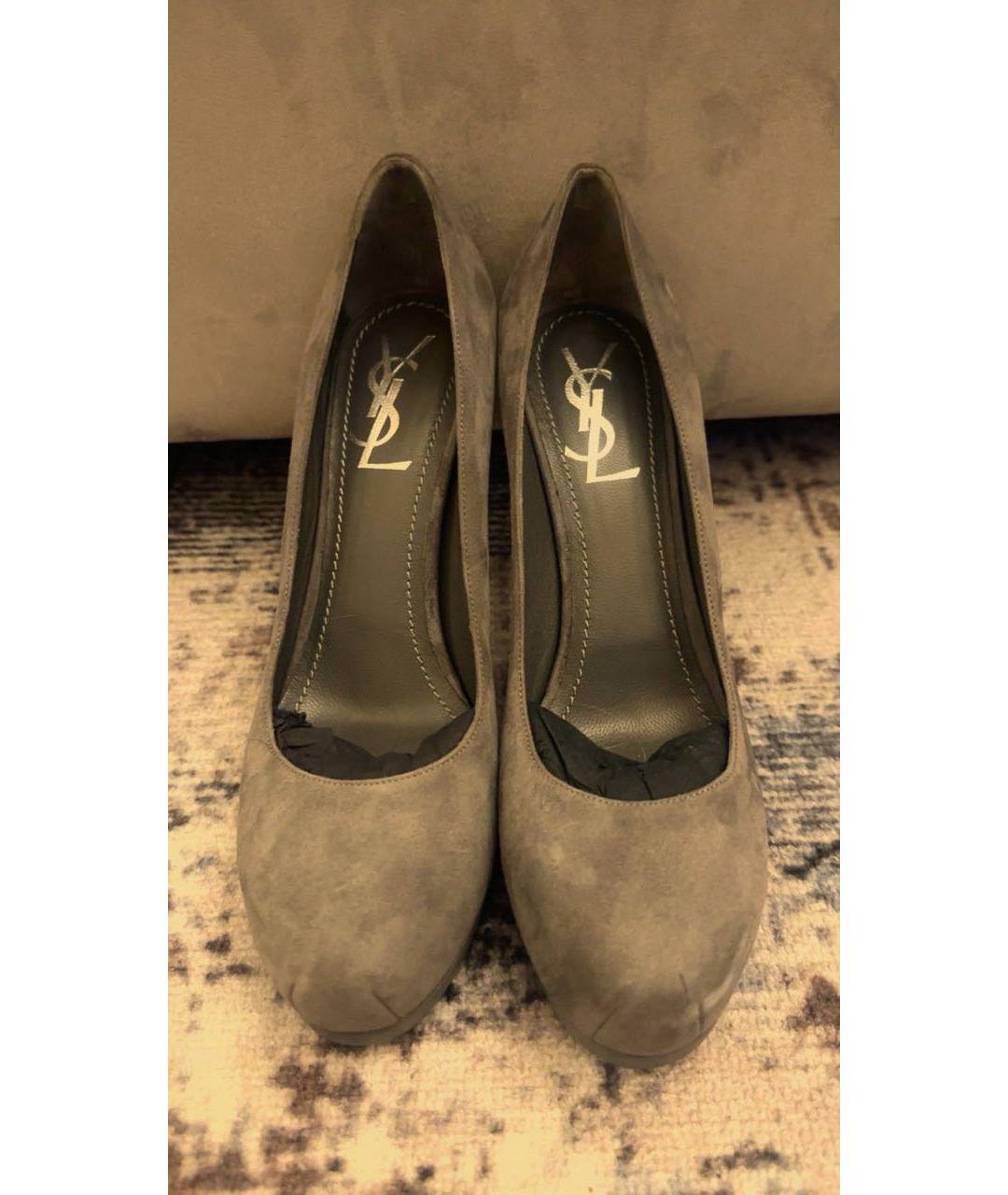 YVES SAINT LAURENT BEAUTY Серые замшевые туфли, фото 2