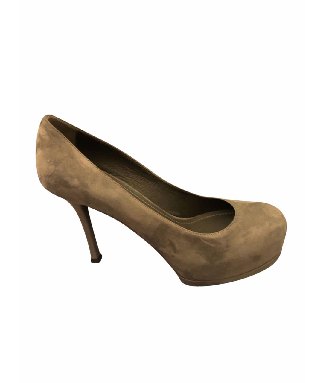 YVES SAINT LAURENT BEAUTY Серые замшевые туфли, фото 1