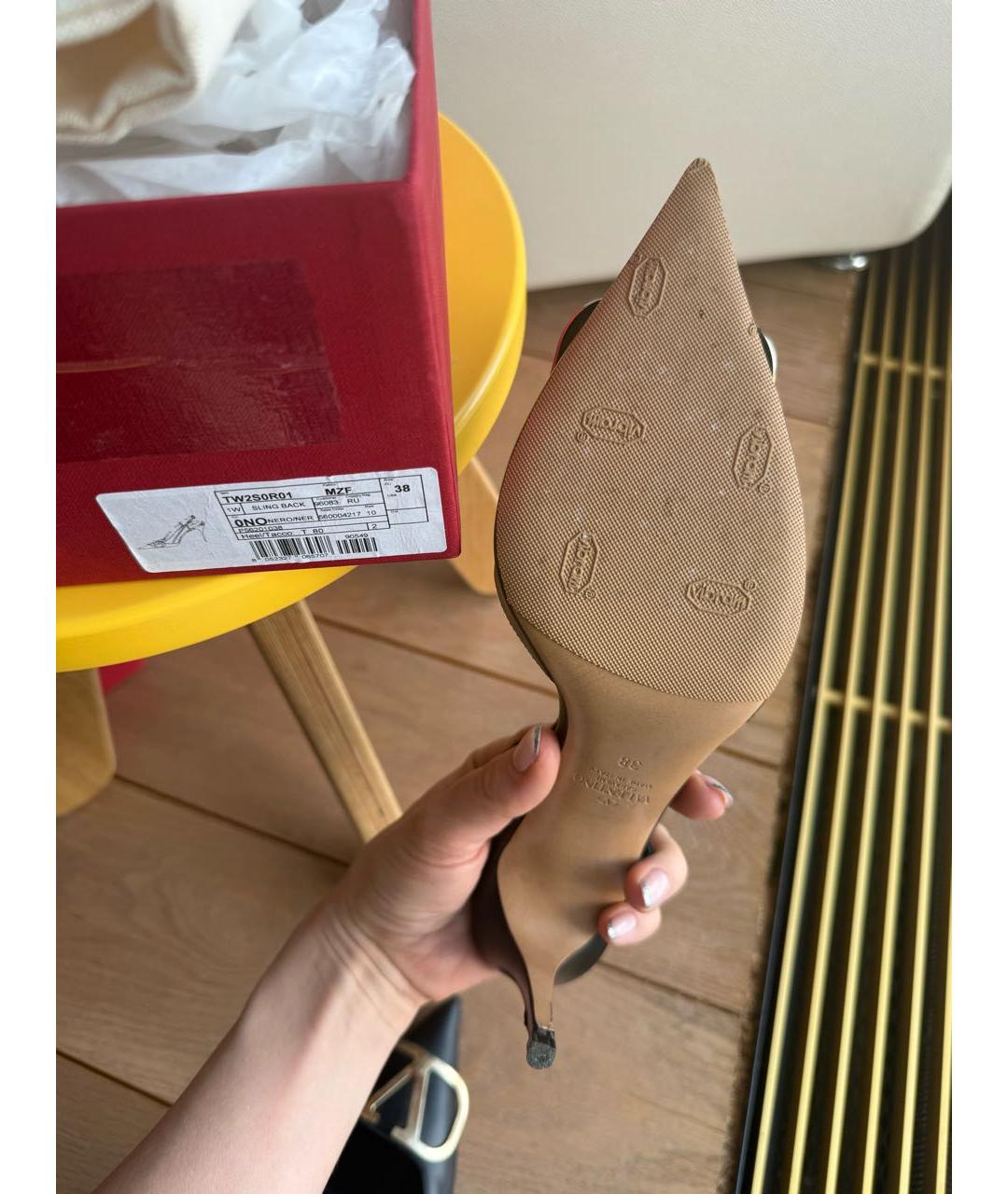 VALENTINO Черные кожаные туфли, фото 5