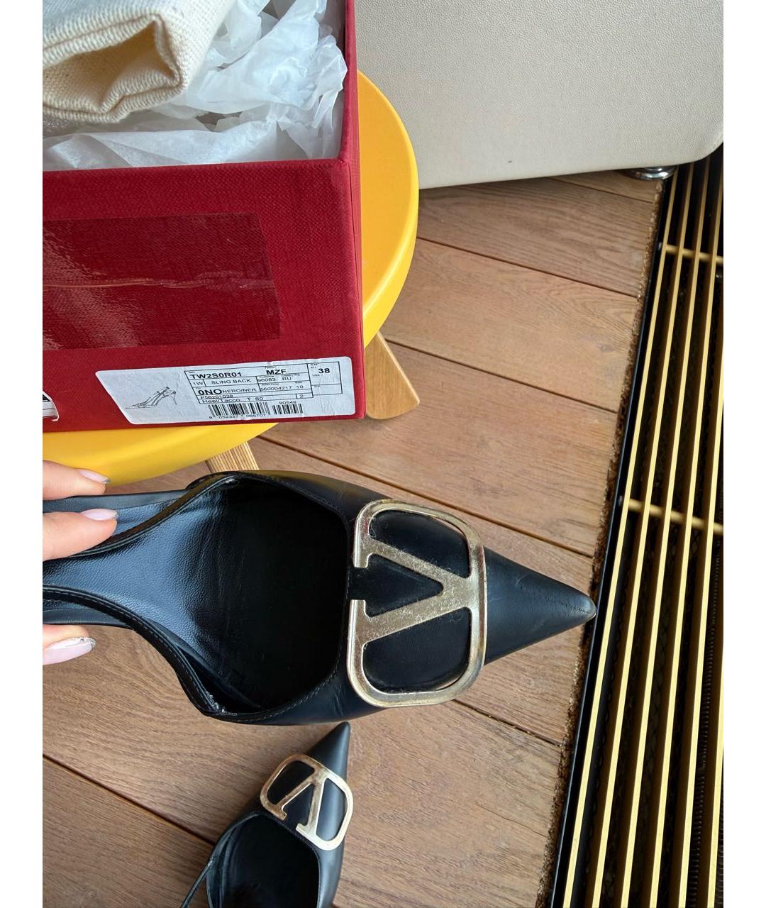 VALENTINO Черные кожаные туфли, фото 6