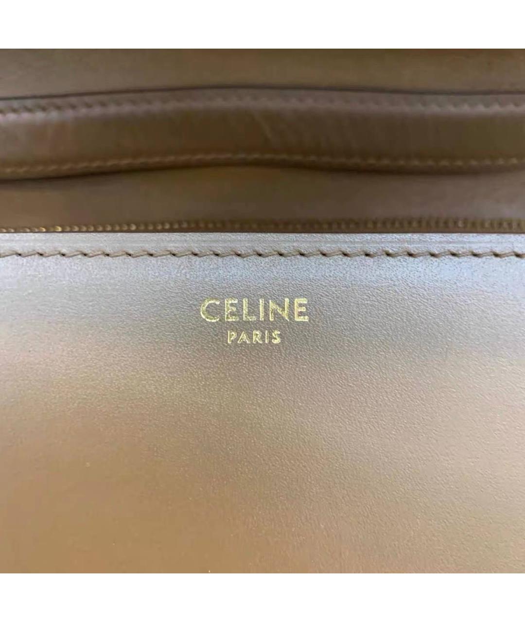CELINE Коричневая кожаная сумка через плечо, фото 4