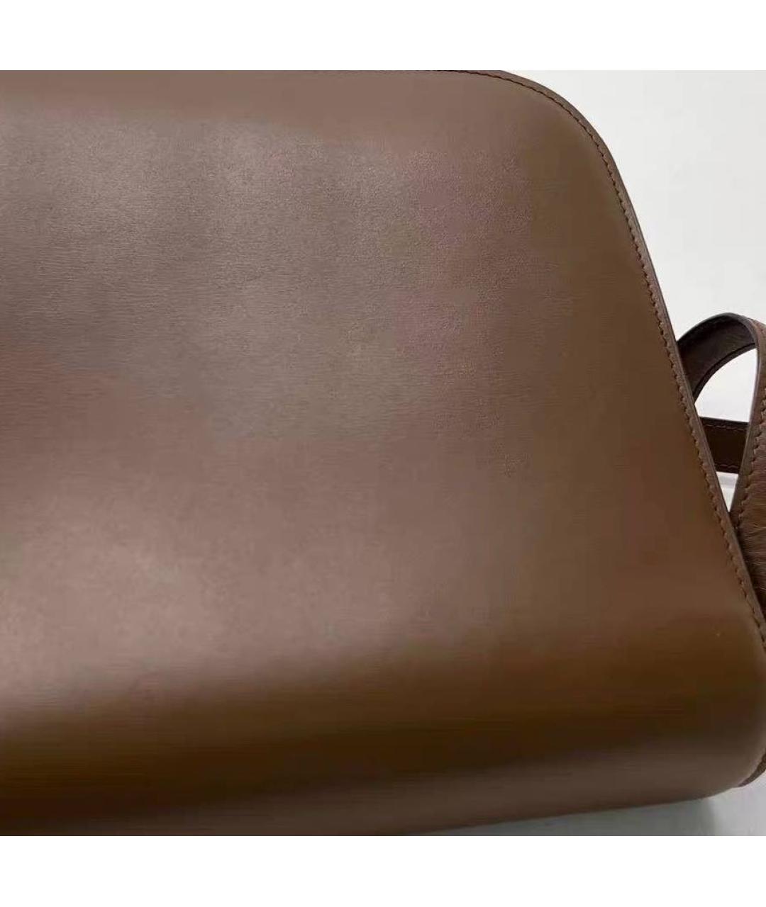 CELINE Коричневая кожаная сумка через плечо, фото 2