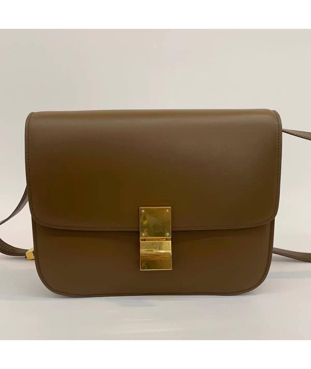 CELINE Коричневая кожаная сумка через плечо, фото 8