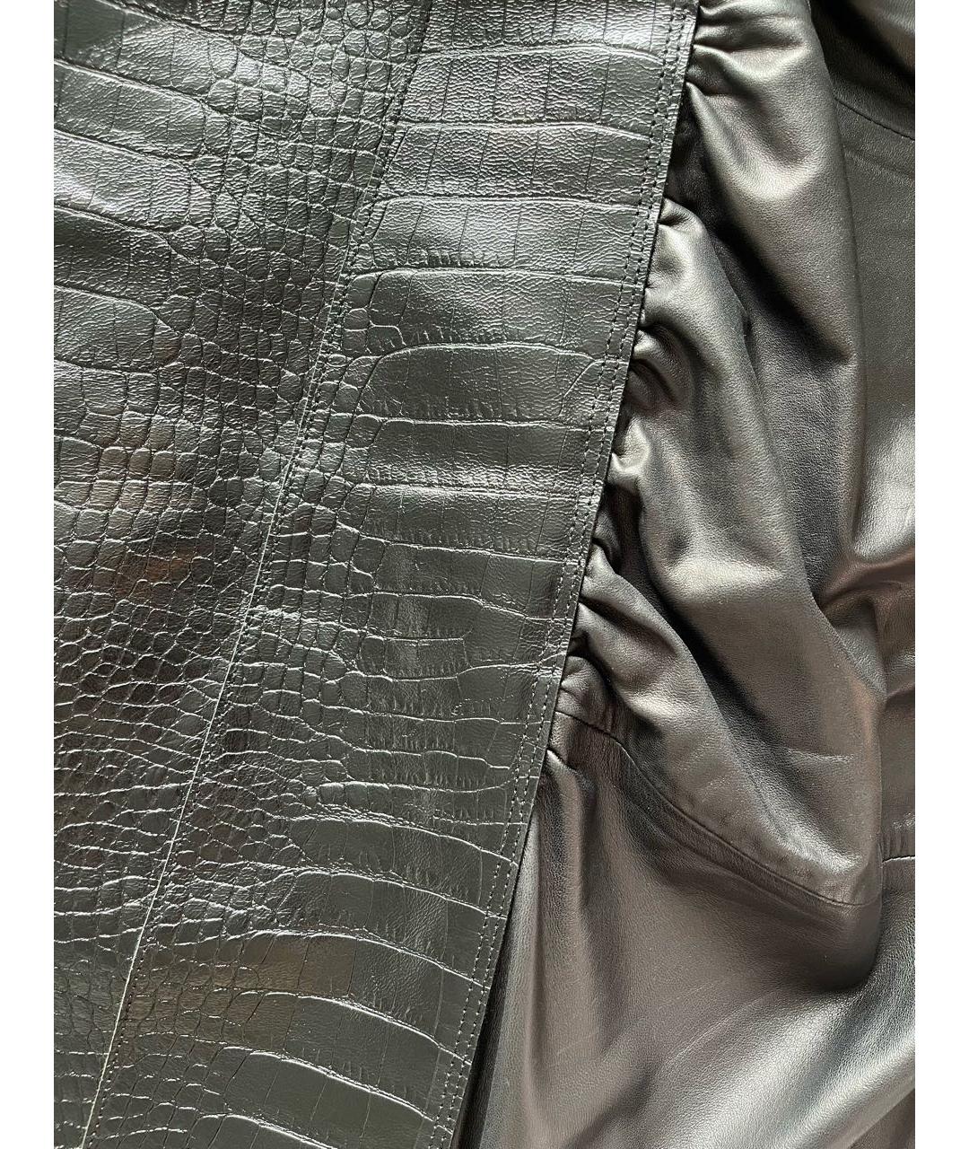 OFF-WHITE Черное кожаное повседневное платье, фото 3