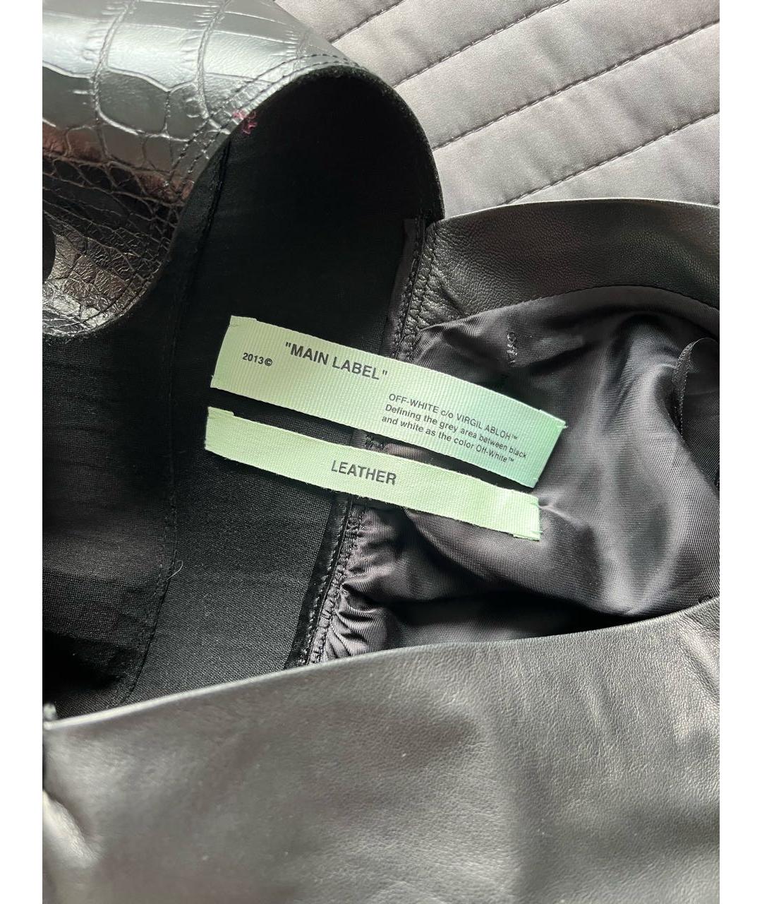 OFF-WHITE Черное кожаное повседневное платье, фото 2