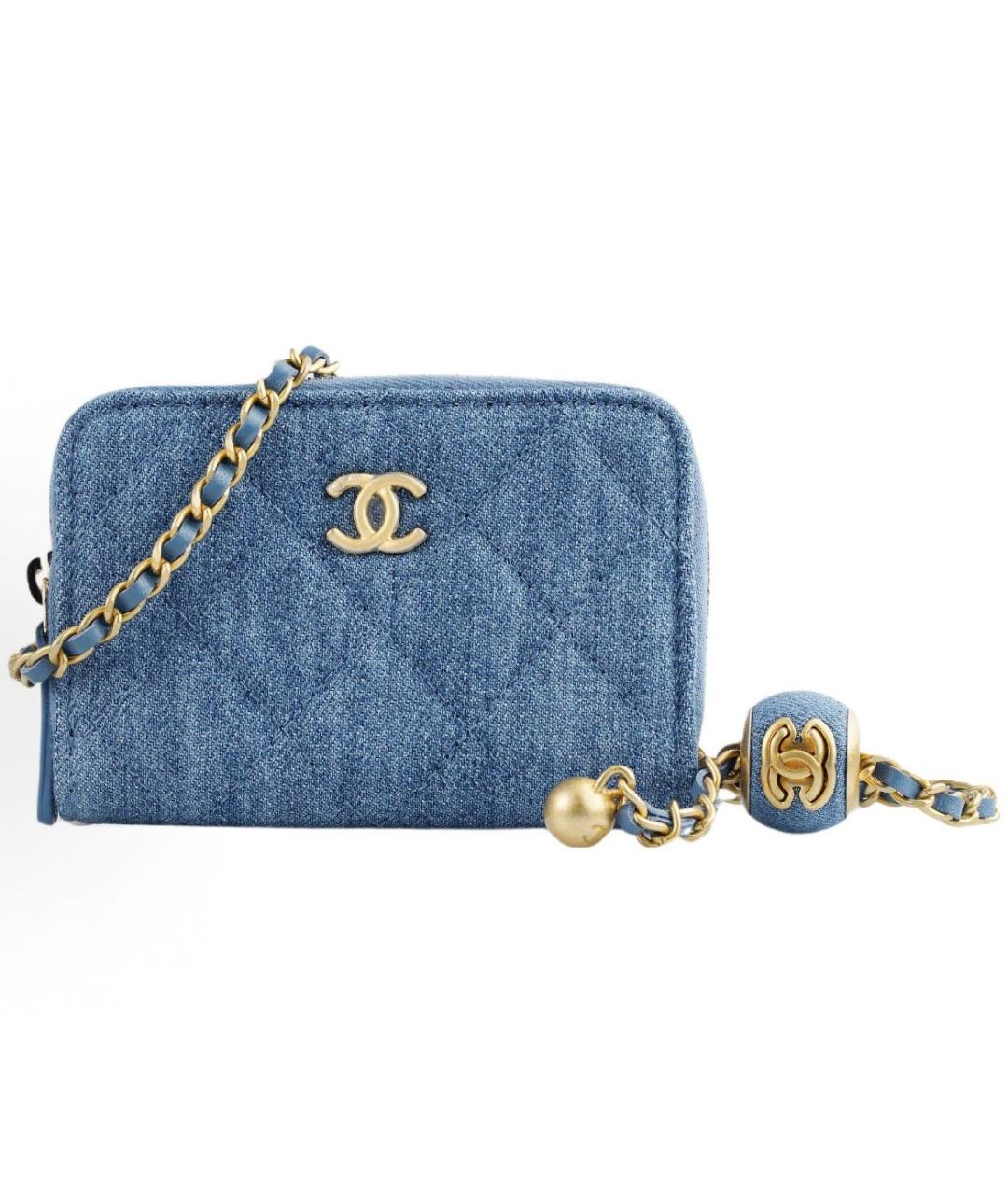 CHANEL Голубая деним сумка через плечо, фото 9