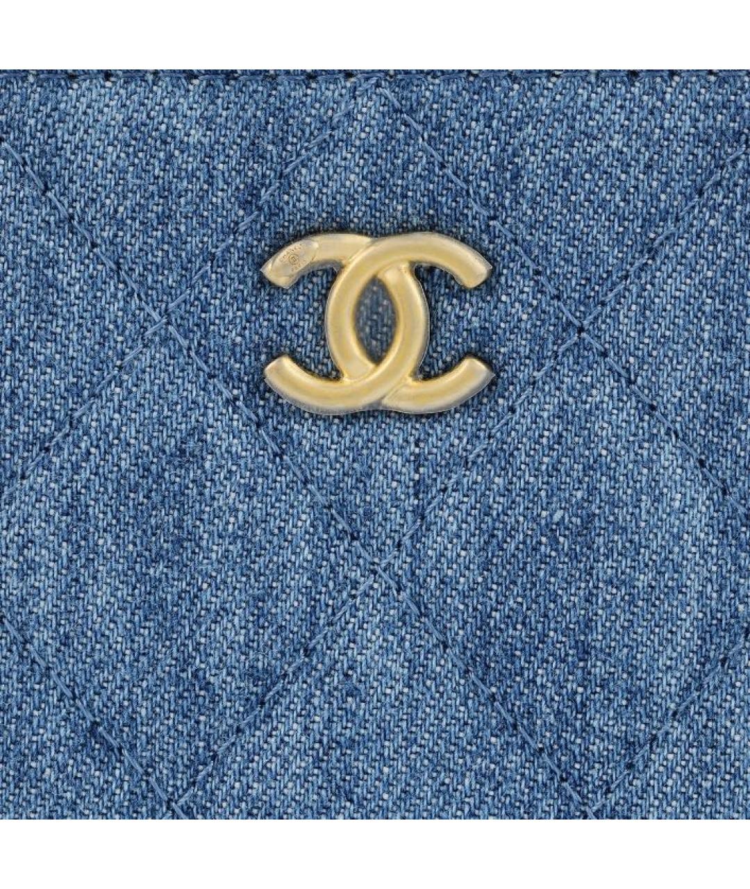 CHANEL Голубая деним сумка через плечо, фото 5