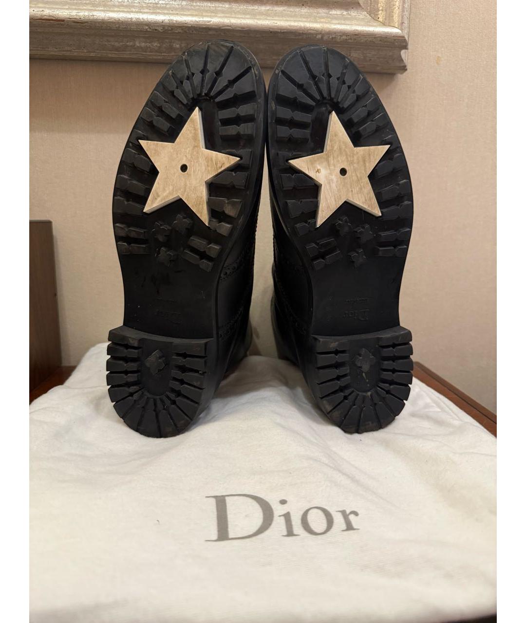 CHRISTIAN DIOR Черные кожаные ботинки, фото 5