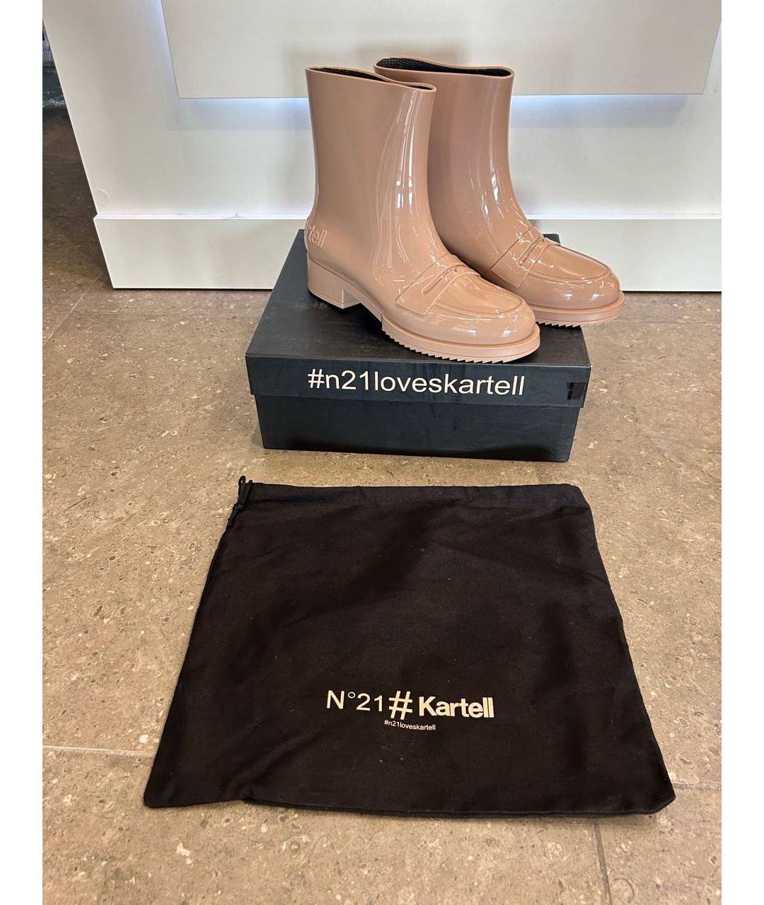 NO. 21 Бежевые резиновые сапоги, фото 7