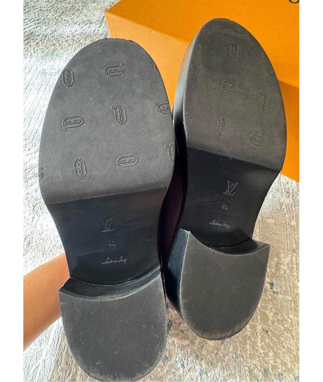 LOUIS VUITTON Бордовые кожаные лоферы, фото 4