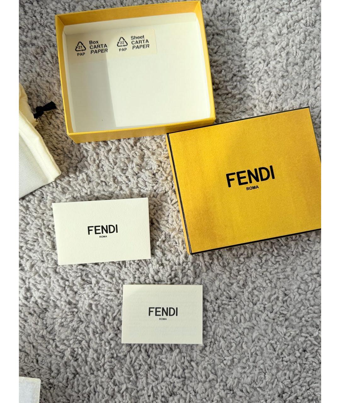 FENDI Коричневый кожаный кардхолдер, фото 5