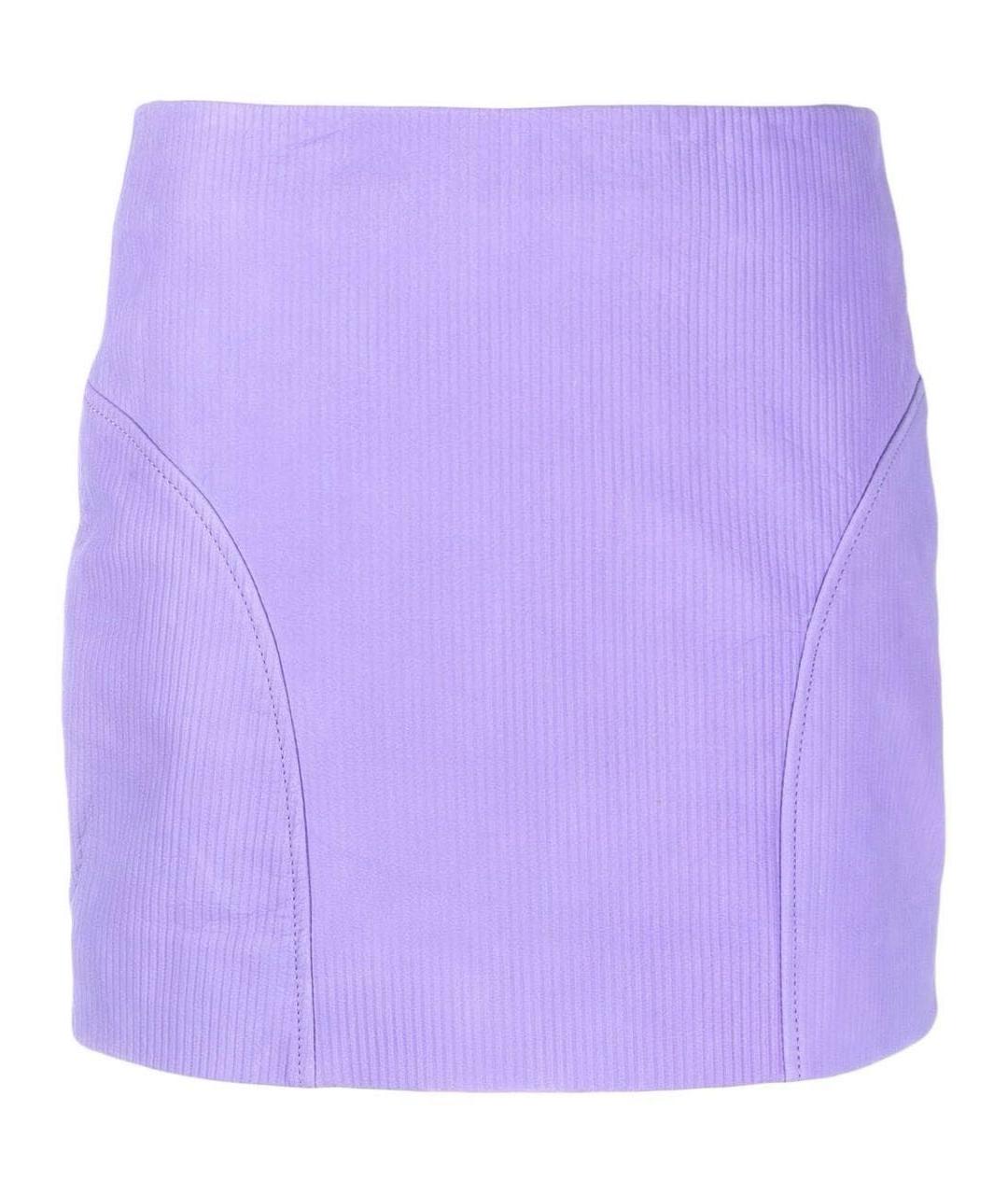 REMAIN Фиолетовая кожаная юбка мини, фото 9