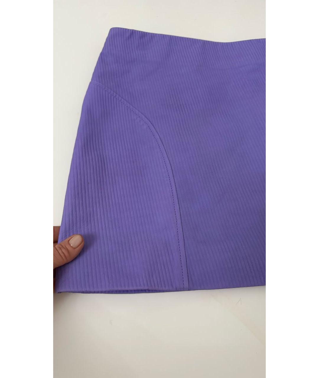 REMAIN Фиолетовая кожаная юбка мини, фото 5