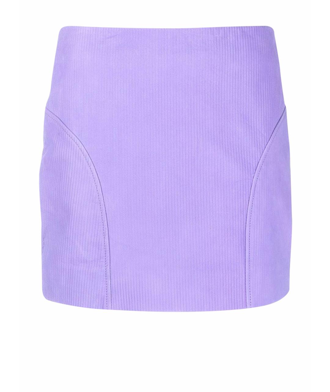 REMAIN Фиолетовая кожаная юбка мини, фото 1