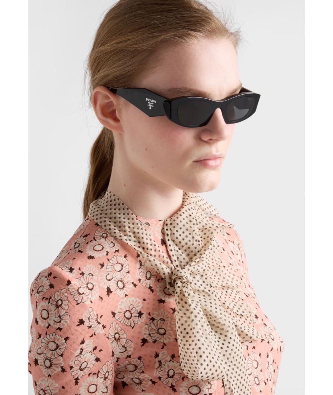 PRADA Черные пластиковые солнцезащитные очки, фото 8