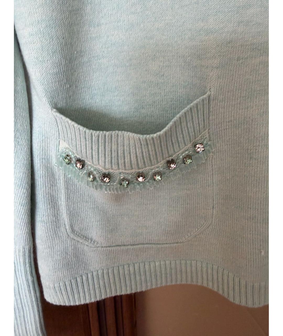 ESCADA Голубой хлопко-эластановый кардиган, фото 6