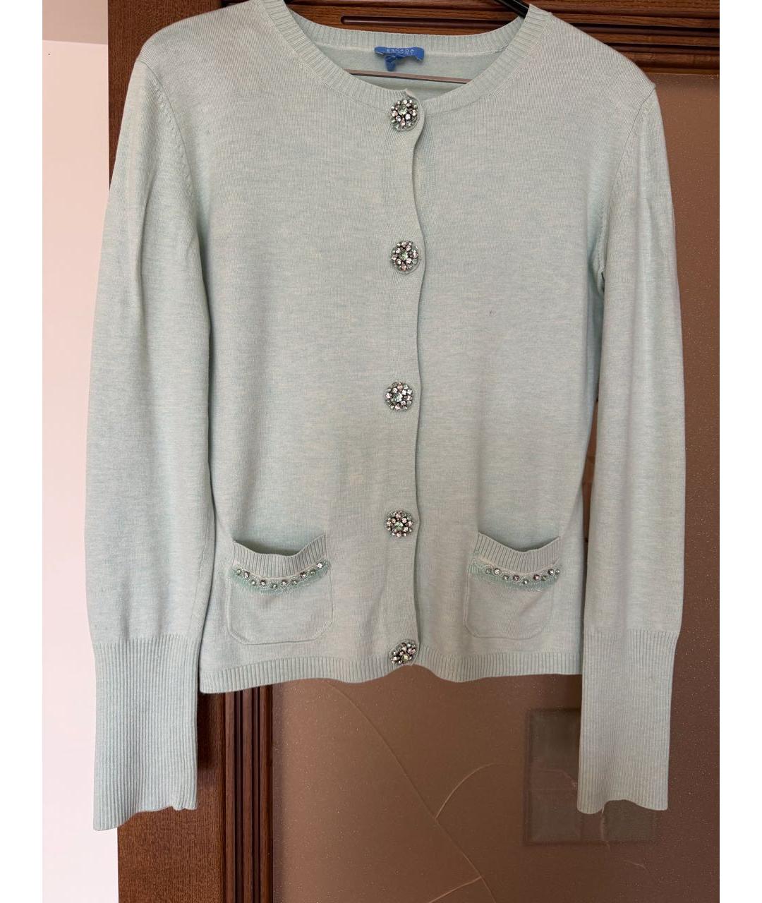 ESCADA Голубой хлопко-эластановый кардиган, фото 7