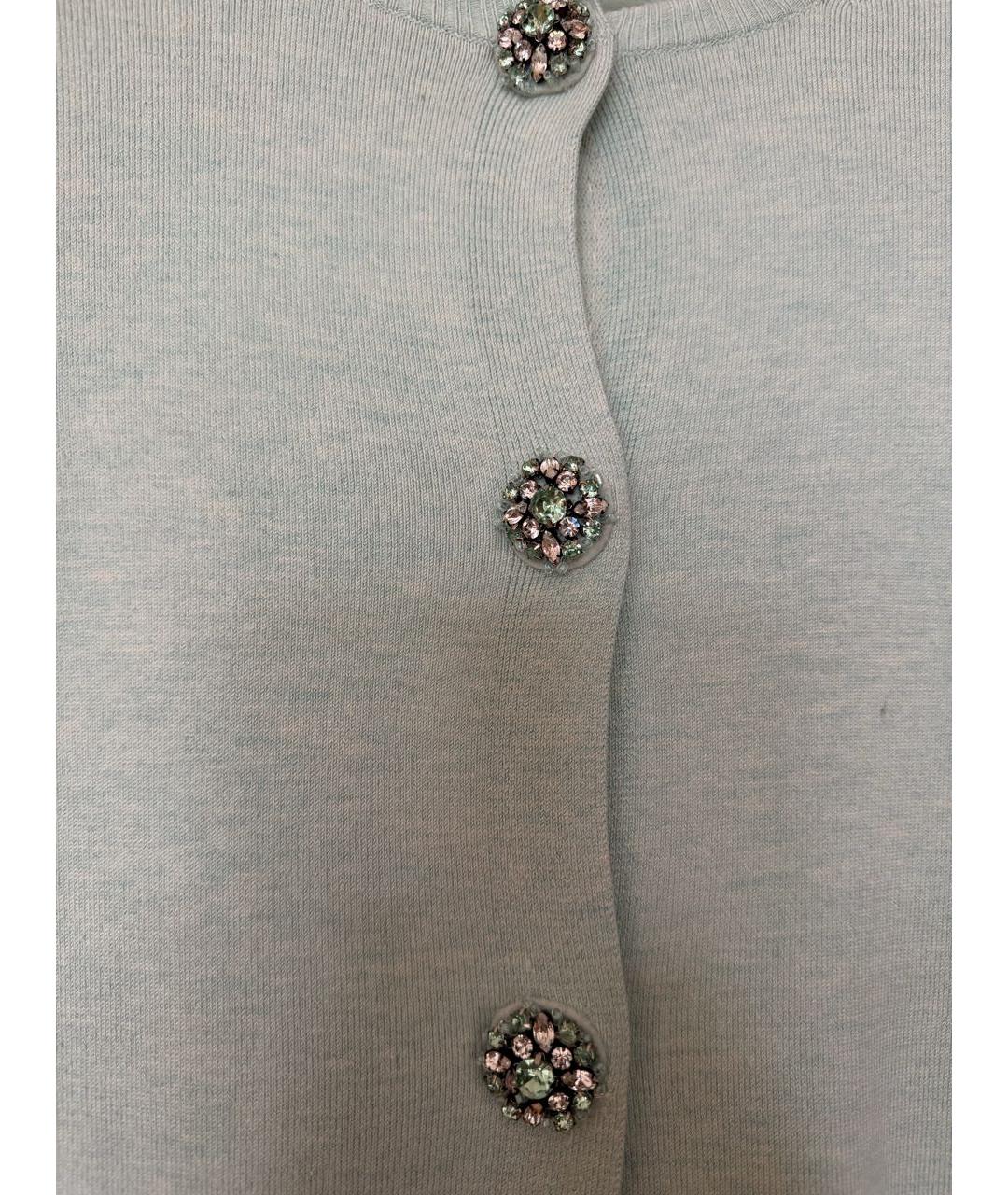 ESCADA Голубой хлопко-эластановый кардиган, фото 4