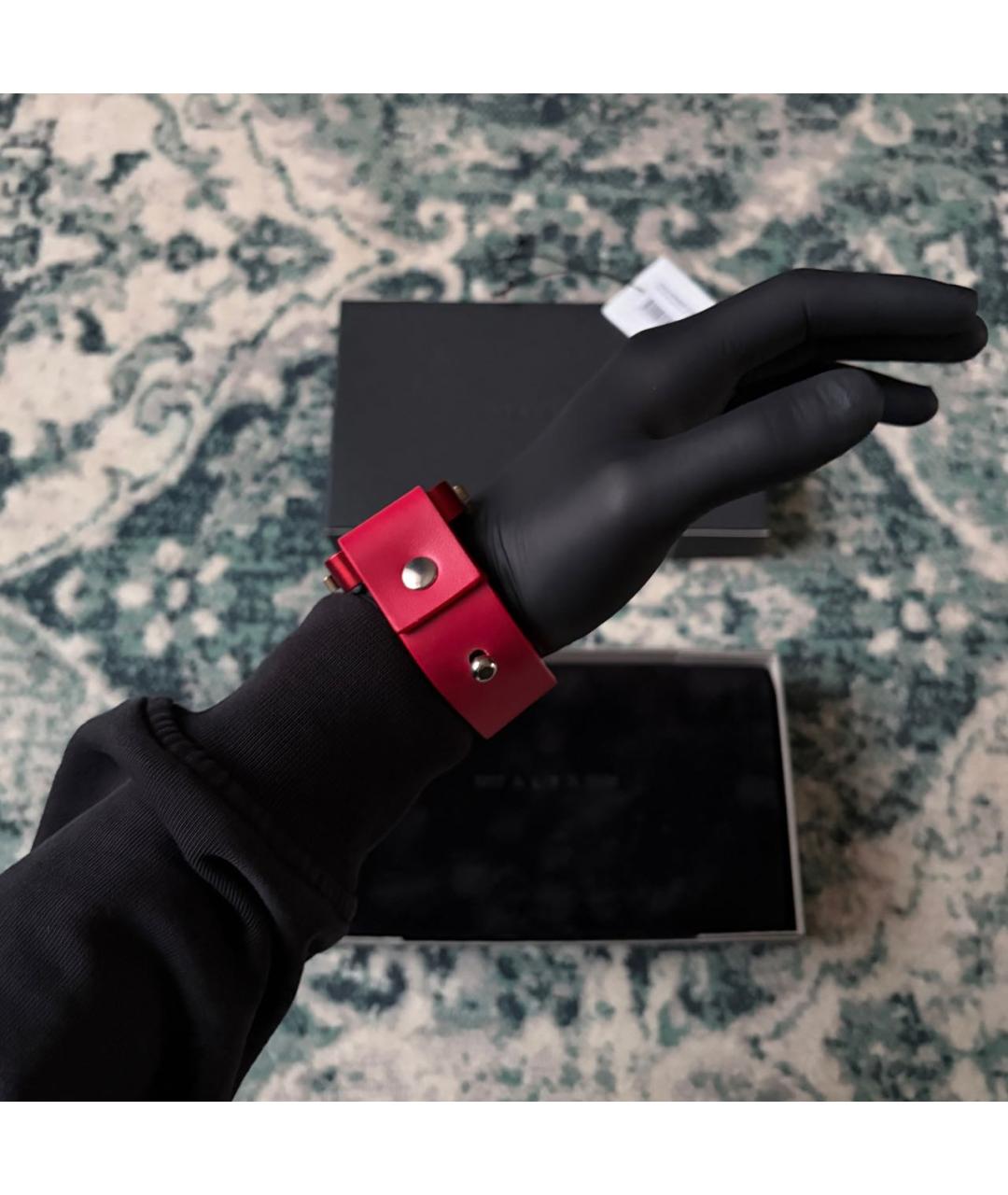 1017 ALYX 9SM Красный кожаный браслет, фото 4