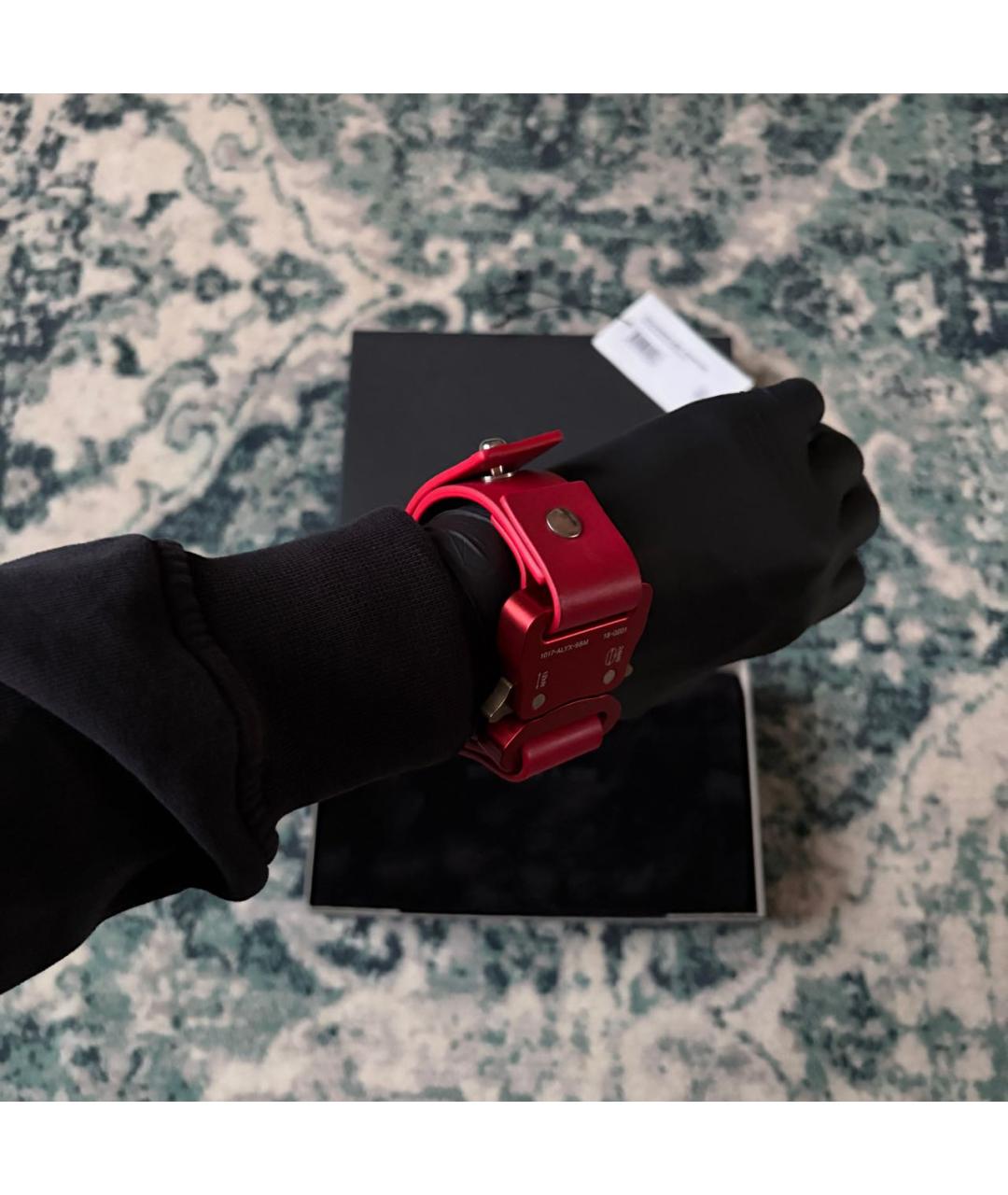 1017 ALYX 9SM Красный кожаный браслет, фото 3