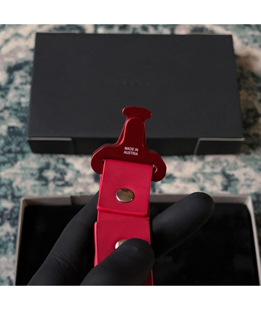 1017 ALYX 9SM Красный кожаный браслет, фото 7