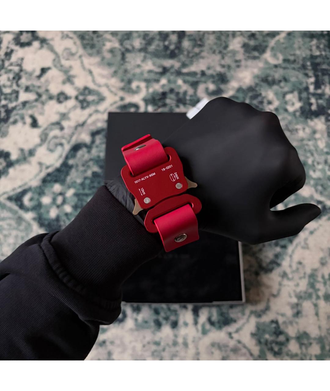 1017 ALYX 9SM Красный кожаный браслет, фото 9