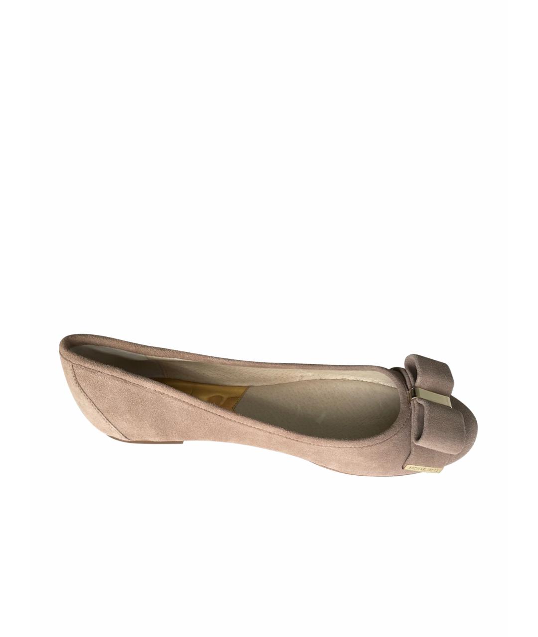 MICHAEL MICHAEL KORS Бежевые замшевые балетки, фото 1