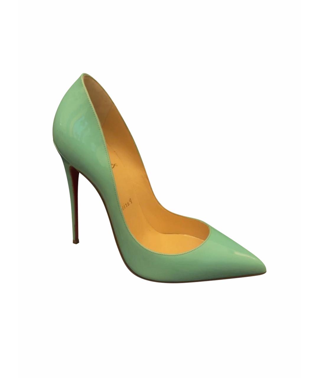 CHRISTIAN LOUBOUTIN Бирюзовые туфли из лакированной кожи, фото 1