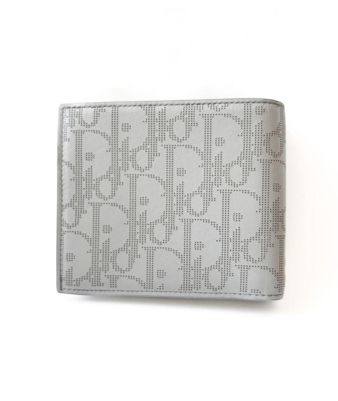 CHRISTIAN DIOR Серый кожаный кошелек, фото 2