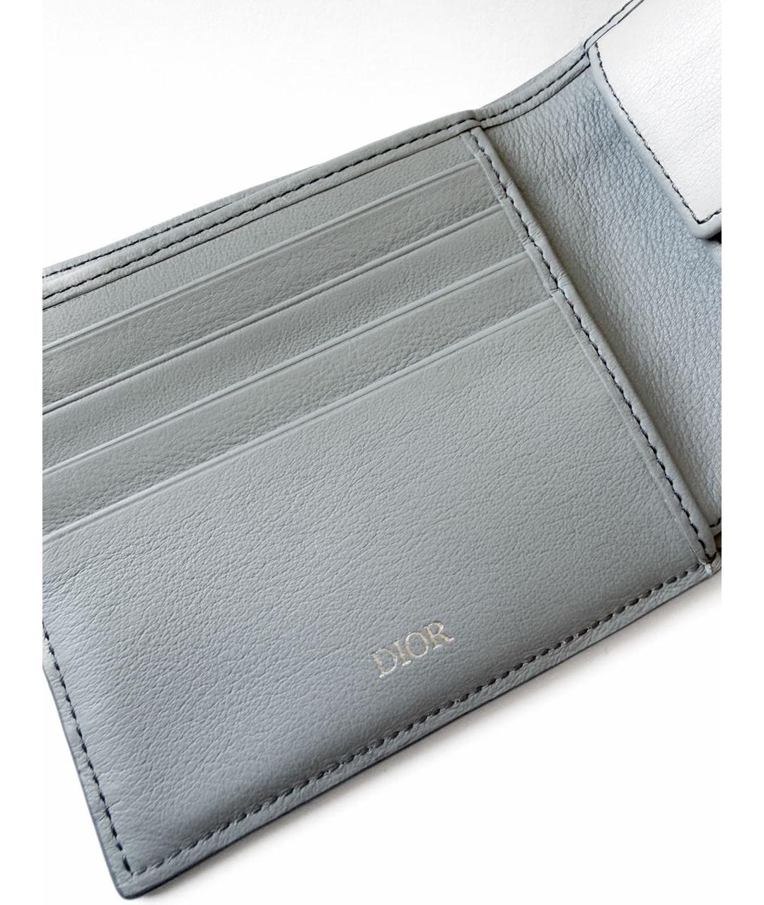 CHRISTIAN DIOR Серый кожаный кошелек, фото 3