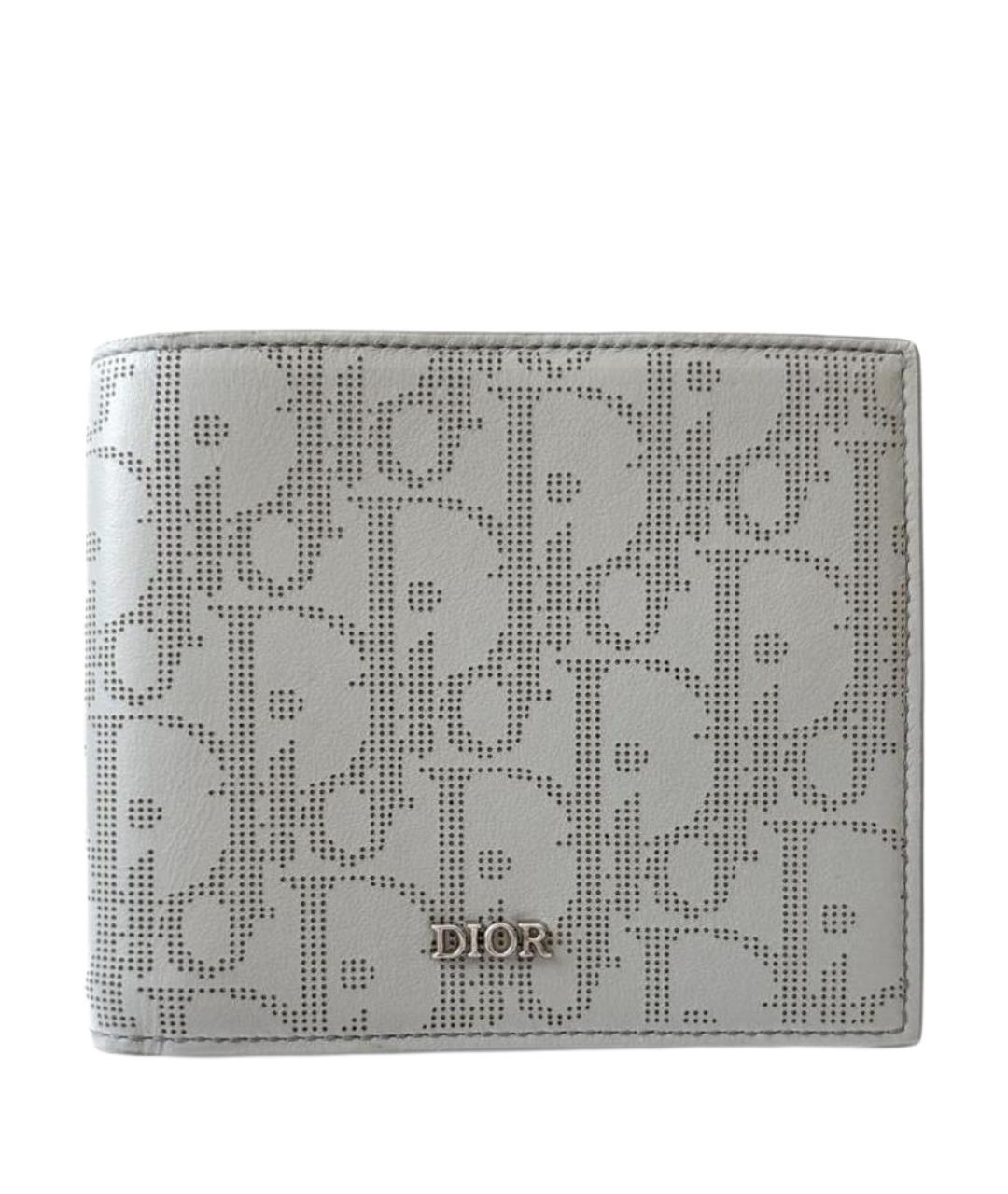 CHRISTIAN DIOR Серый кожаный кошелек, фото 1
