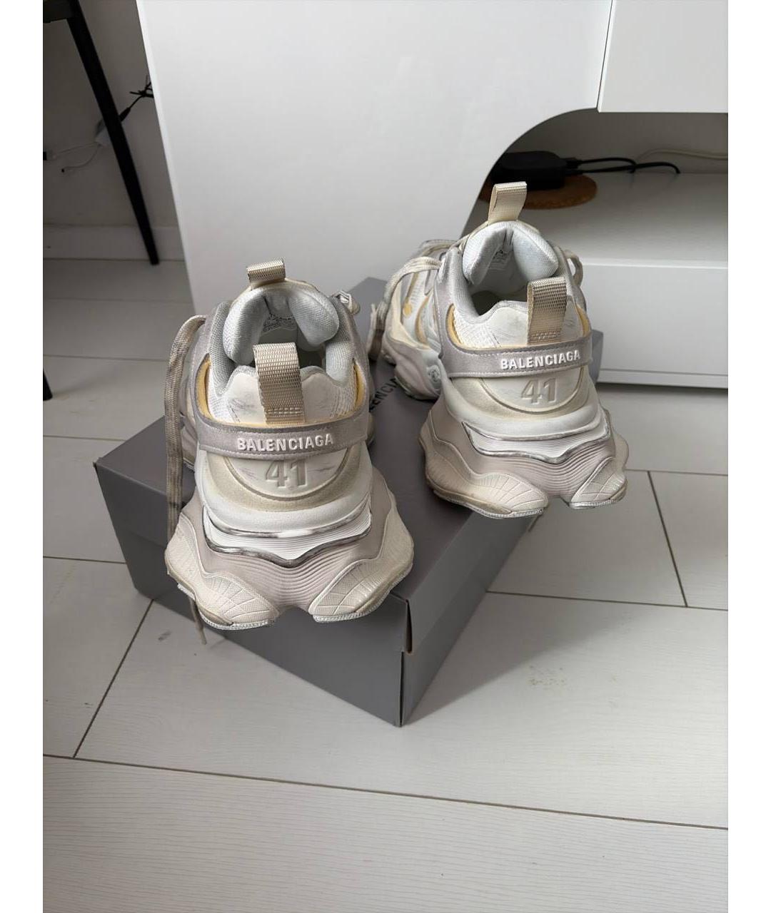 BALENCIAGA Бежевые высокие кроссовки / кеды, фото 4