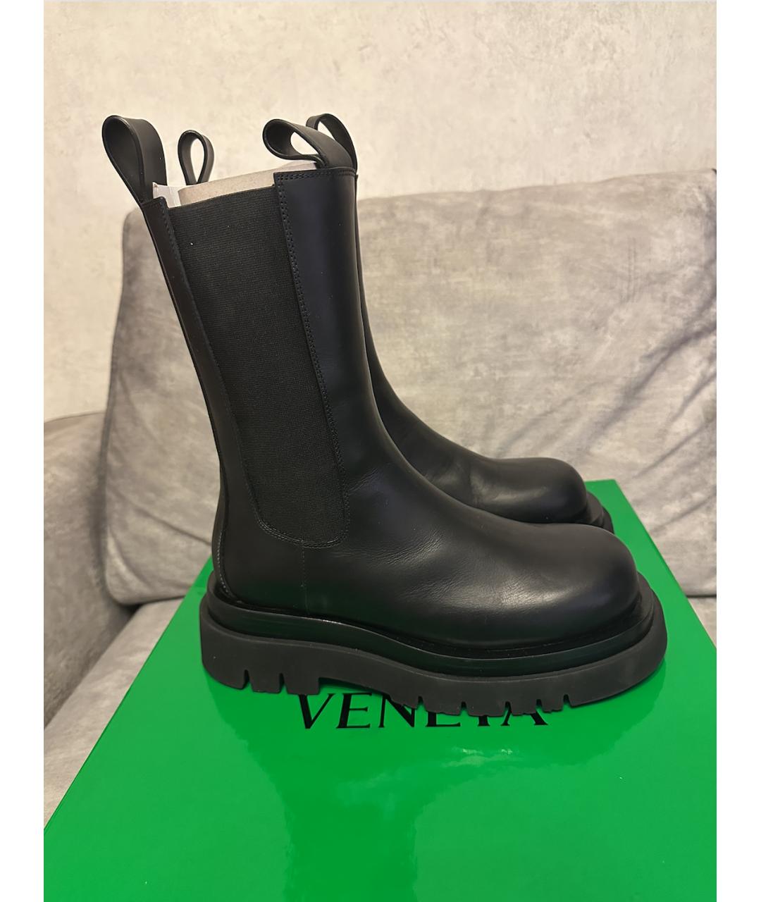 BOTTEGA VENETA Черные кожаные ботинки, фото 7