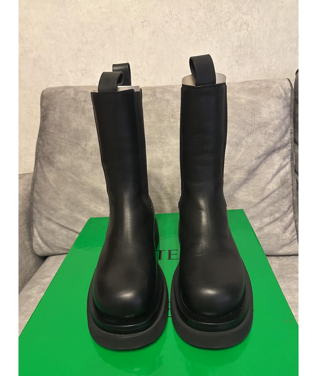 BOTTEGA VENETA Черные кожаные ботинки, фото 2