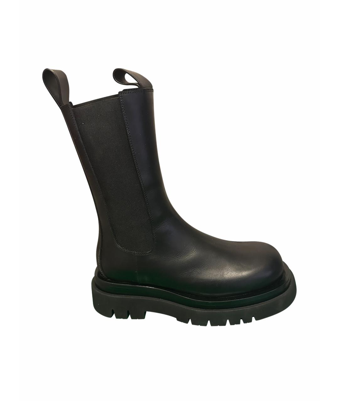 BOTTEGA VENETA Черные кожаные ботинки, фото 1