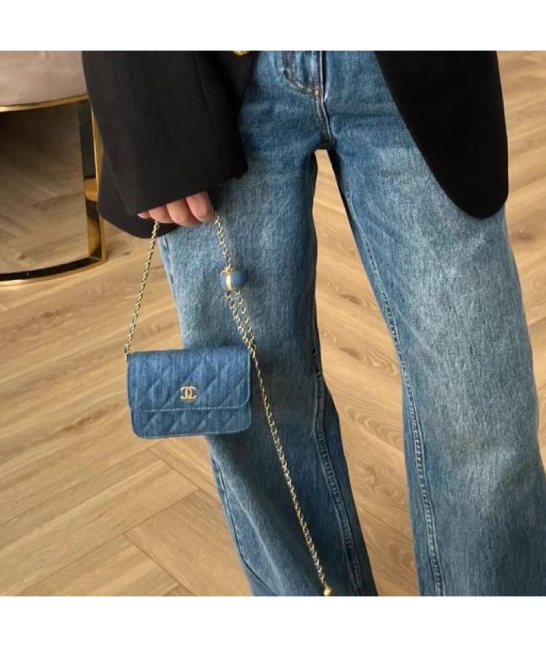 CHANEL Голубая деним сумка через плечо, фото 6