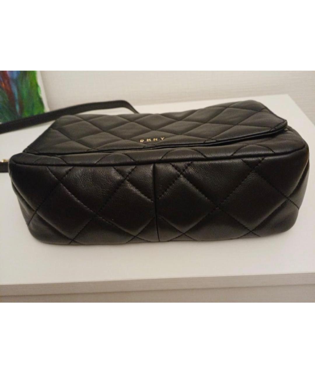 DKNY Черная кожаная сумка через плечо, фото 2