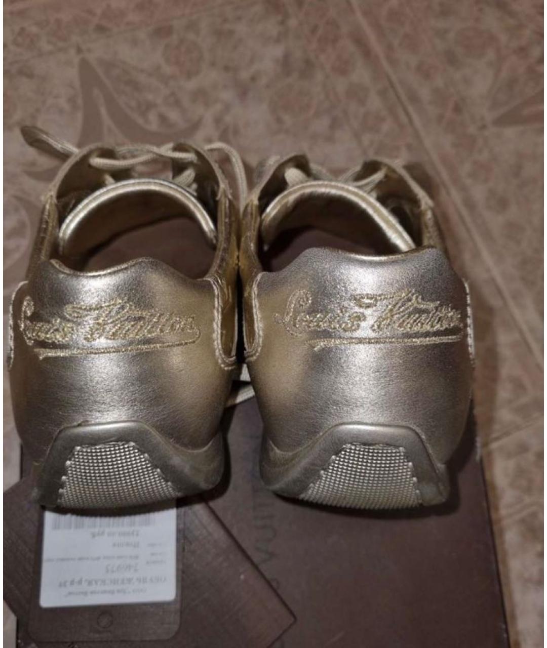 LOUIS VUITTON Серебряные кожаные кеды, фото 3