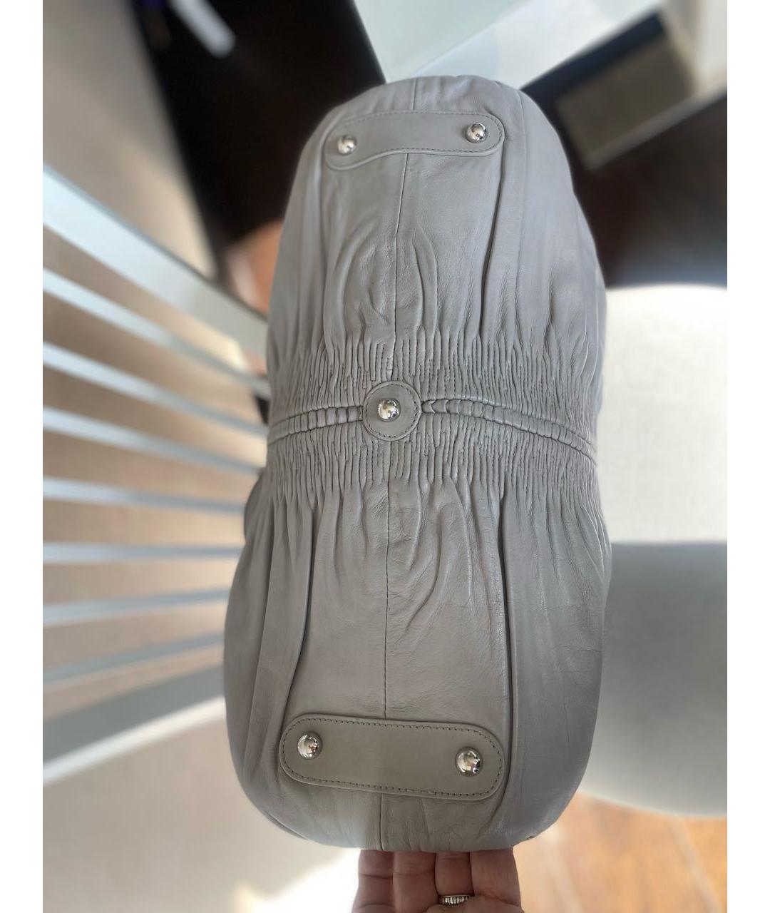 CHRISTIAN DIOR Серая кожаная сумка с короткими ручками, фото 3