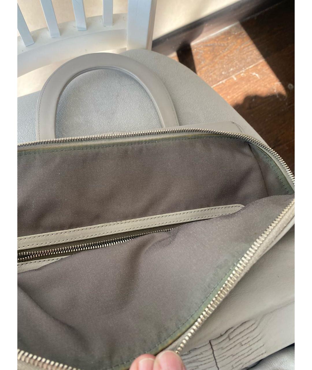 CHRISTIAN DIOR Серая кожаная сумка с короткими ручками, фото 8