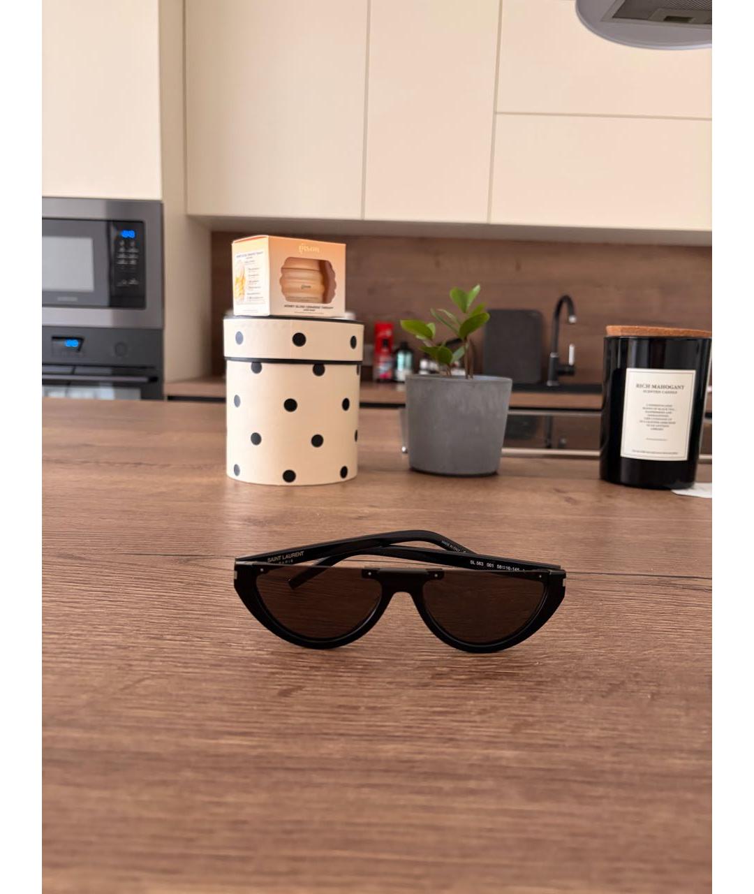 SAINT LAURENT Черные пластиковые солнцезащитные очки, фото 9