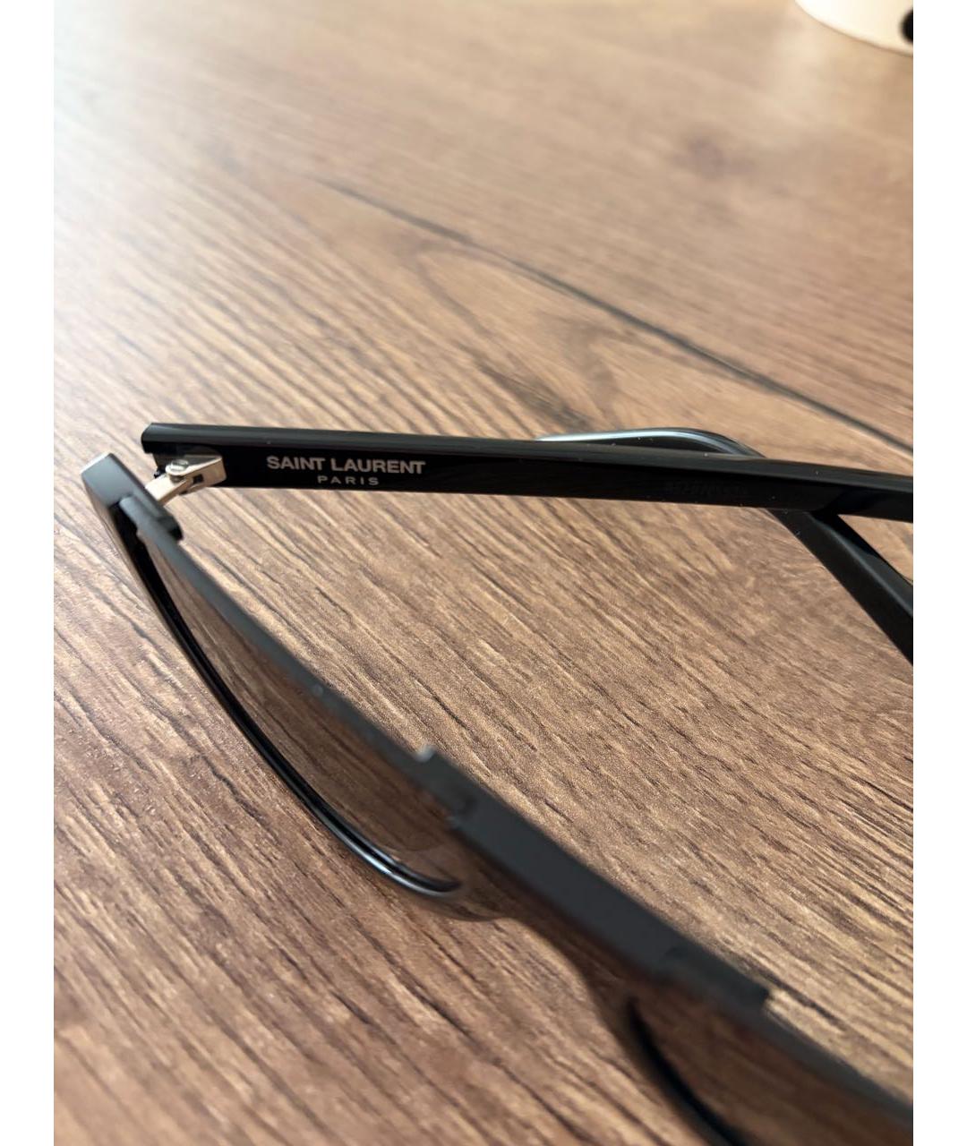 SAINT LAURENT Черные пластиковые солнцезащитные очки, фото 4
